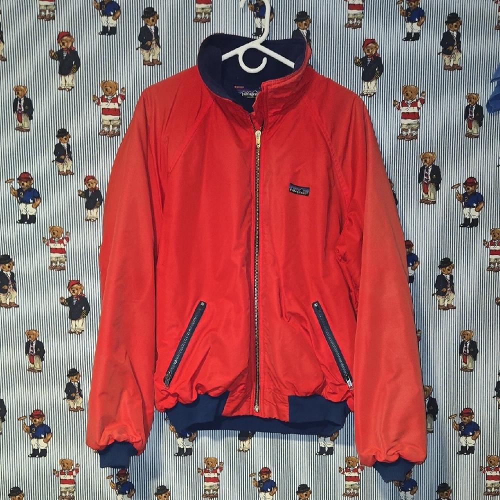 Vintage Patagonia Men's Red Bomber Jacket Fleece Usa Made XL